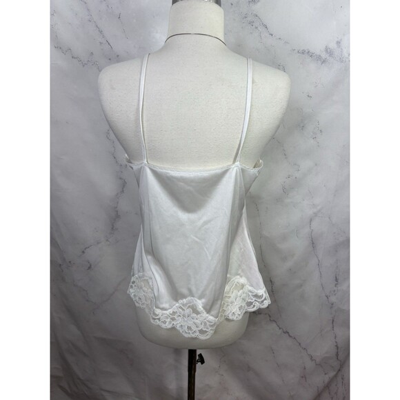 Vintage 60s Babydoll Cami Top M Lace Womens Coquette Y2K Romantic Gothic White - Picture 3 of 13
